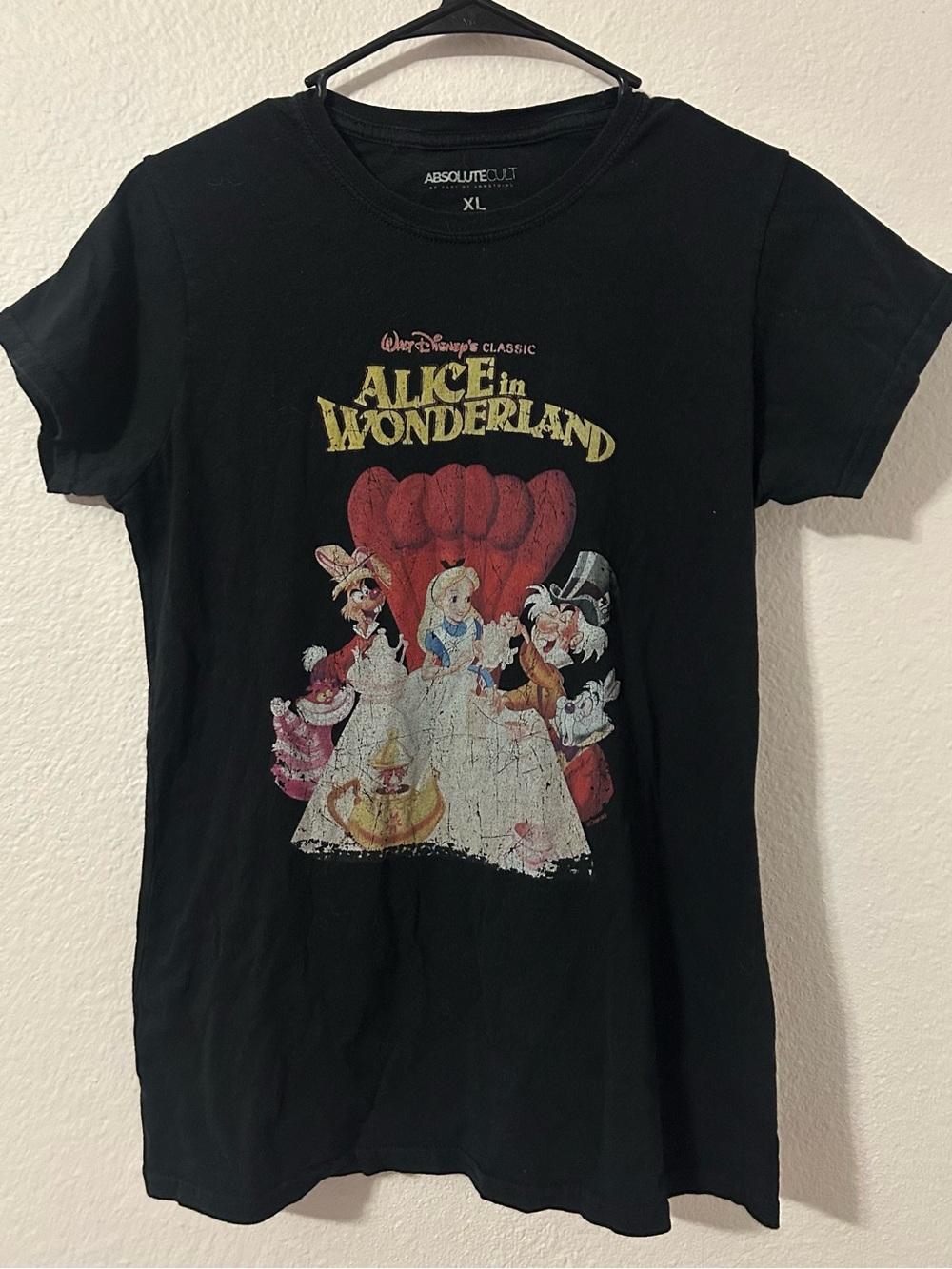Black 'Alice in Wonderland' Graphic Tee